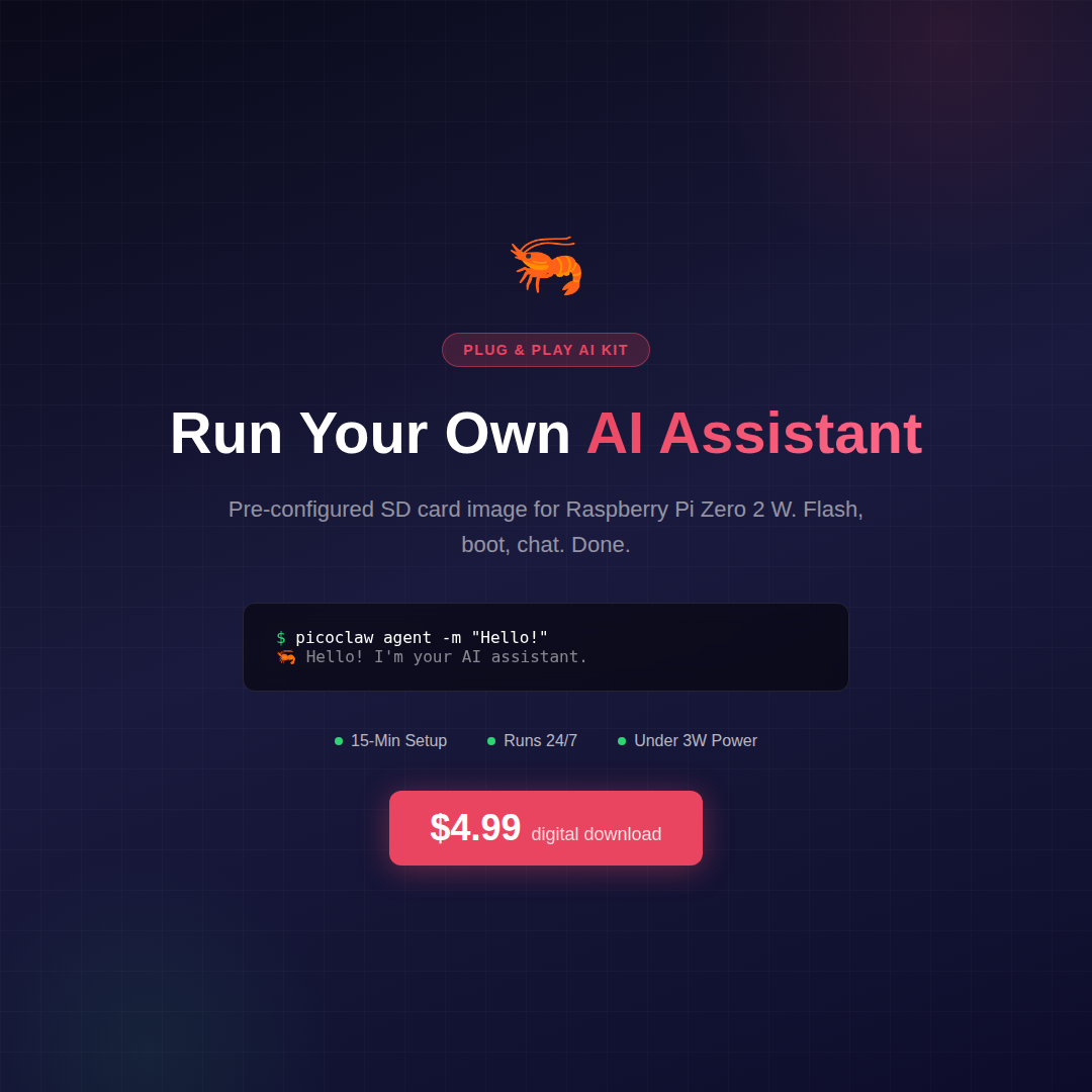 PicoClaw AI Assistant Kit - Pre-Configured SD Card Image